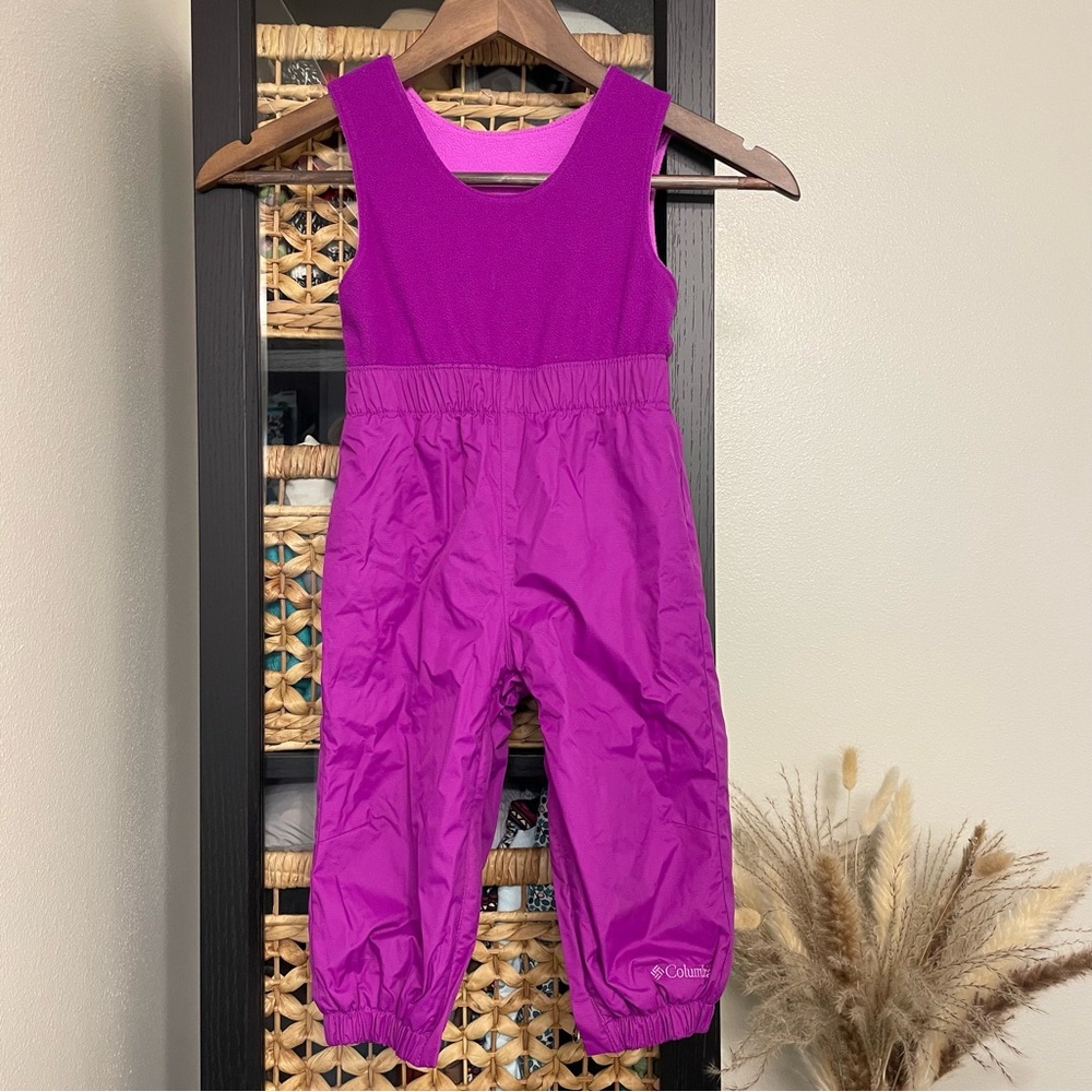 Columbia Insulated snow bib diaper friendly snow overall Girls kids 18-24 months